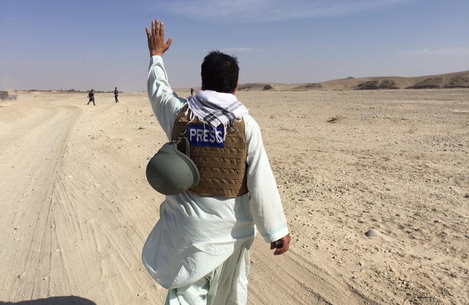 journalist in desert