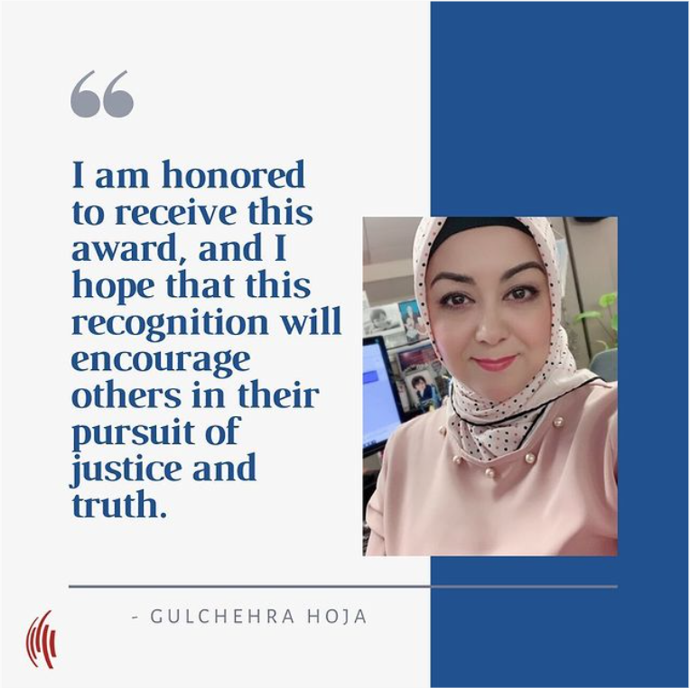 RFA’s Gulchehra Hoja wins Courage in Journalism award!